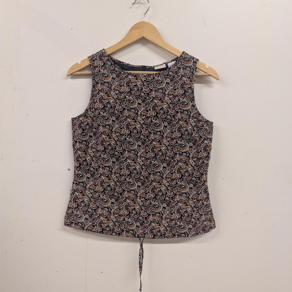 Merona silk paisley blouse with drawstring waist in size Small